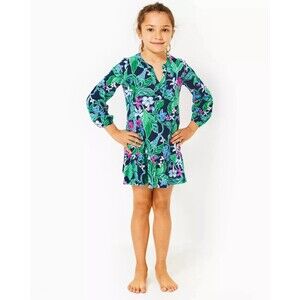 Lilly Pulitzer Girls Mini Alyssa Cotton Dress Floral Printed XL 12-14 YRS 281331